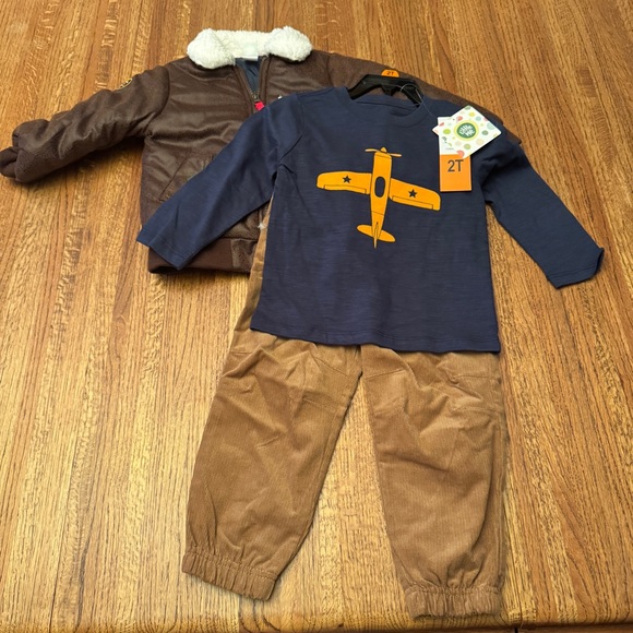 NWT Baby Boy's 3-Piece Aviator Jacket Set by Little Me, size 2 Toddler - Picture 2 of 9